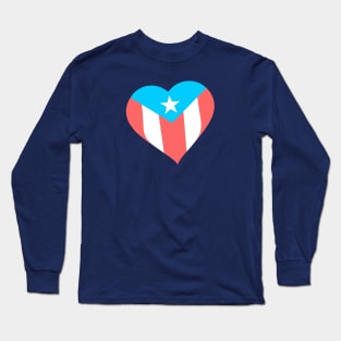 Puerto Rico Boricua Flag Heart Long Sleeve T-Shirt